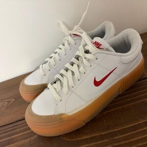 Nike White and Red Sneakers